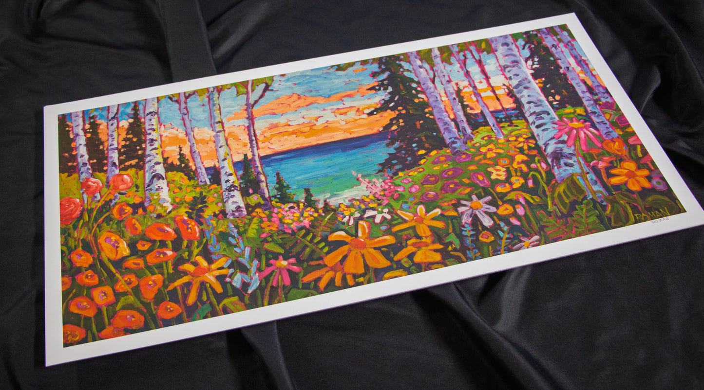 Flowers at the Lake - Open Edition Art Print