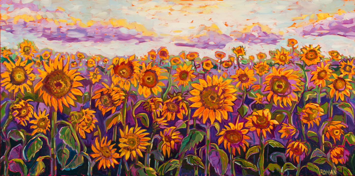 Golden Glow Sunflower Field - Open Edition Art Print
