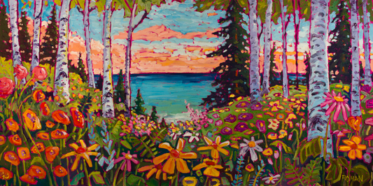 Flowers at the Lake - Open Edition Art Print