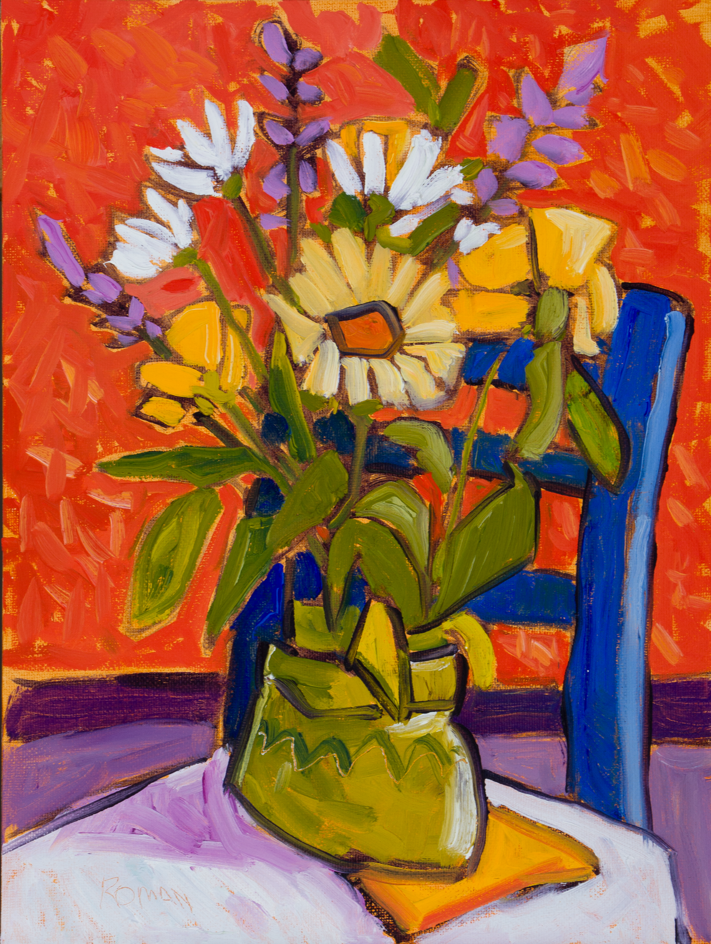 Blue Chair Flowers No. 2