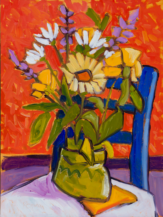 Blue Chair Flowers No. 2