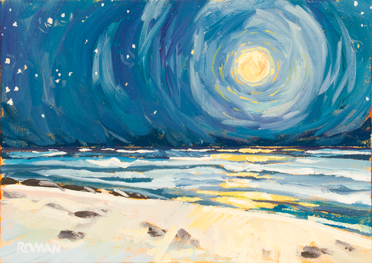 Moonset on Lake Michigan