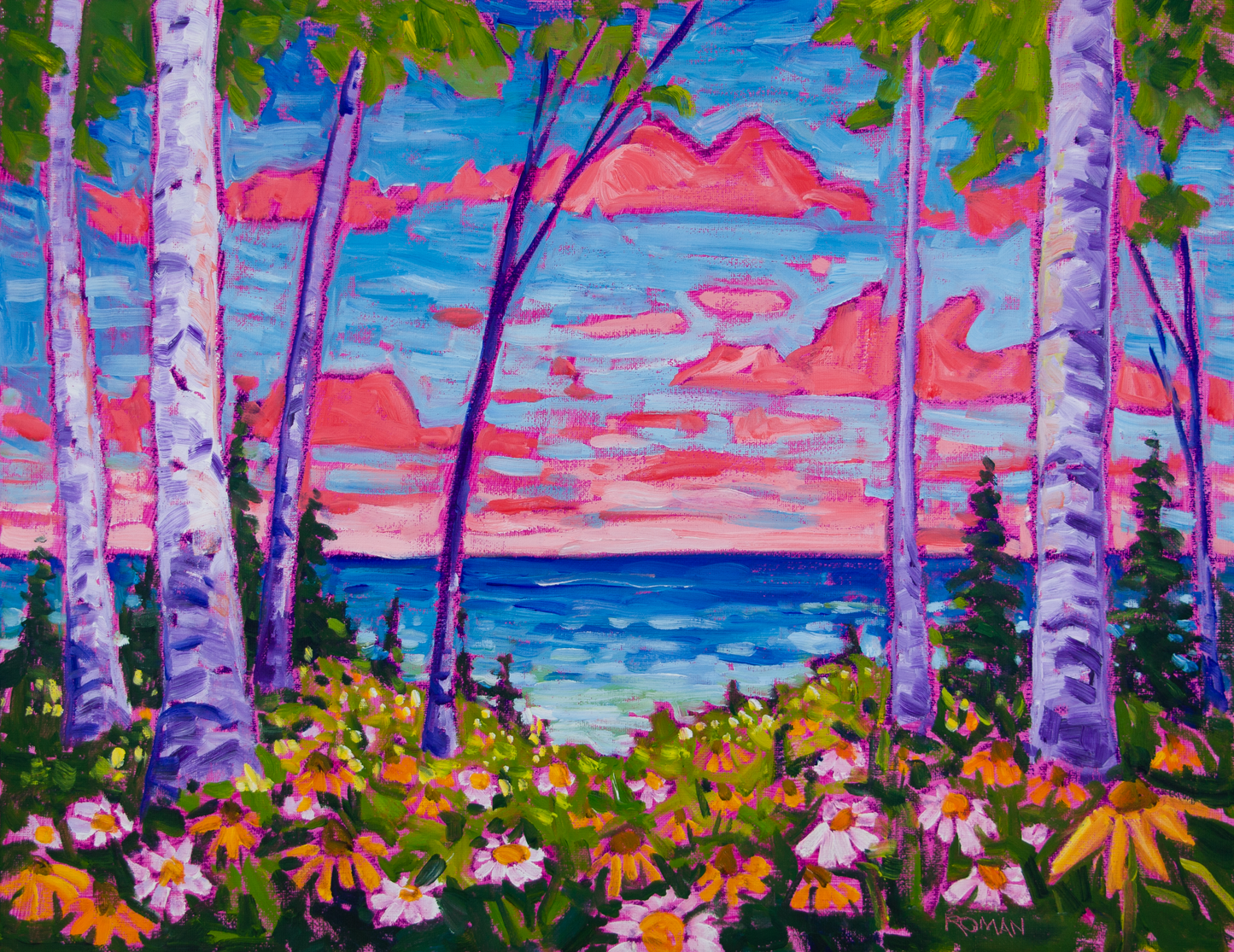 Pink Sky, Blue Water