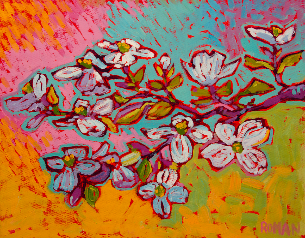 Spring Dogwood Blossoms - 11x14 Oil Painting