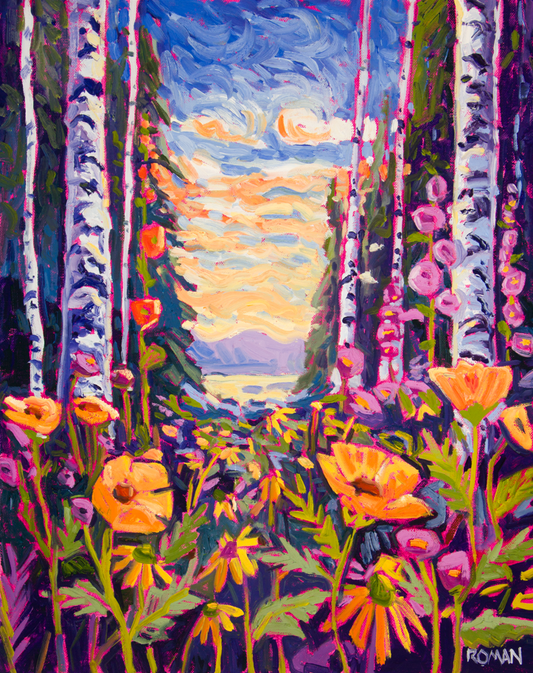 A Walk to the Lake - 16x20 Oil Painting on Stretch Canvas