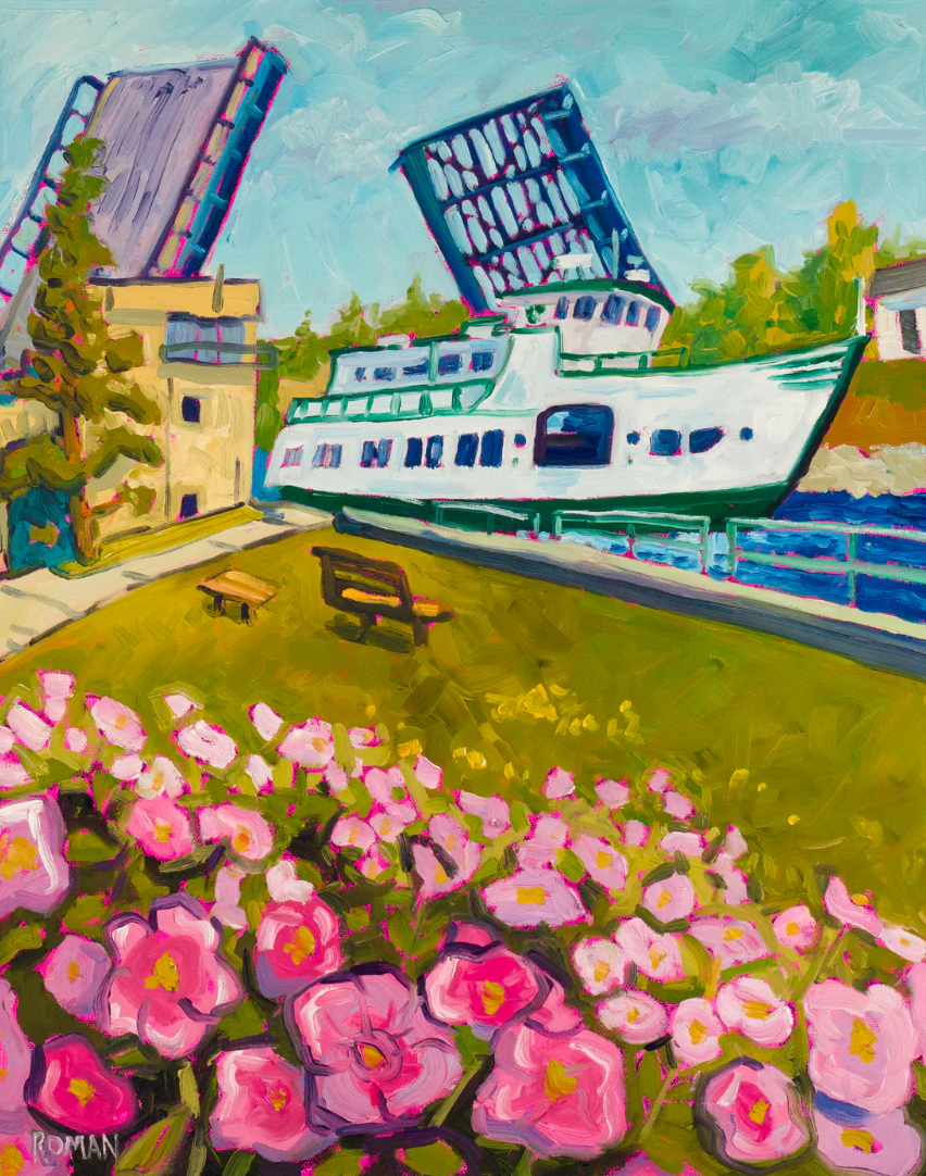 Beaver Island Ferry at the Charlevoix Drawbridge