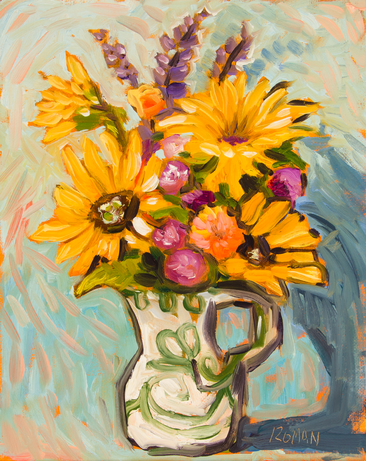 Sunflowers and Pitcher